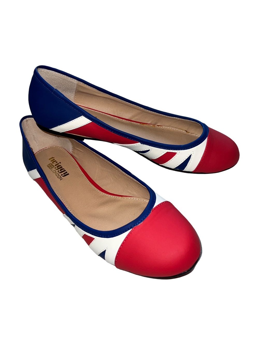 Twiggy London Union Jack Ballet Flat Size 9 W Patriotic United Kingdom UK New